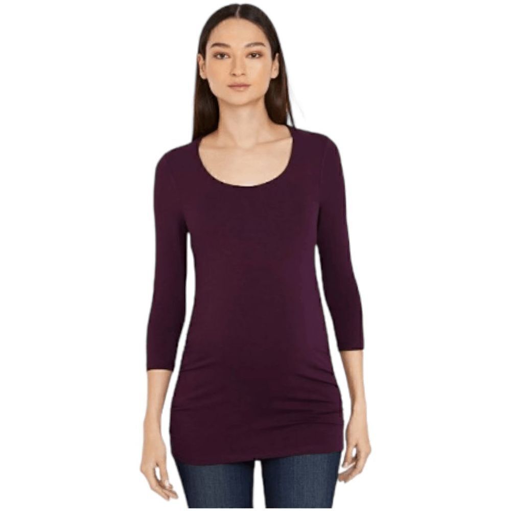 Pea in the Pod Purple long shirt ruched sides super soft Medium